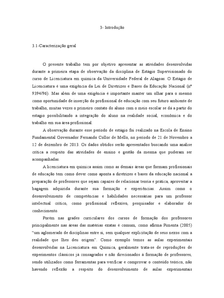 Relatorio De Estagio Gestão Escolar Pedagogia Pronto Unopar