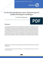 Los Desastres Pueden Prevenirse: Elementos para El Análisis Participativo de Riesgos