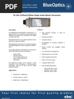 BlueOptics BO75J27210D 10GBASE-BX-U X2 Transceiver TX1270nm-RX1330 10 Kilometer Singlemode SC-Simplex 10 Gigabit