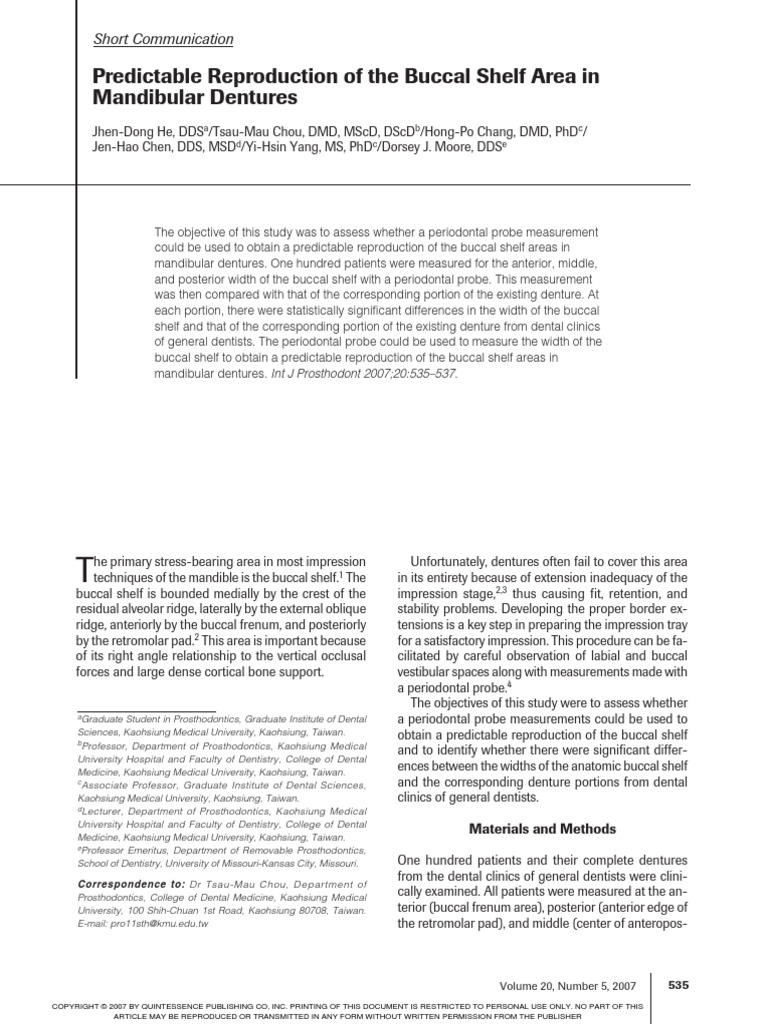 Buccal Shelf PDF Dental Degree Dentistry