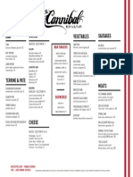 The Cannibal Dinner Menu