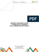 Decreto con Rango, Valor y Fuerza de Ley Orgánica de Administración Pública