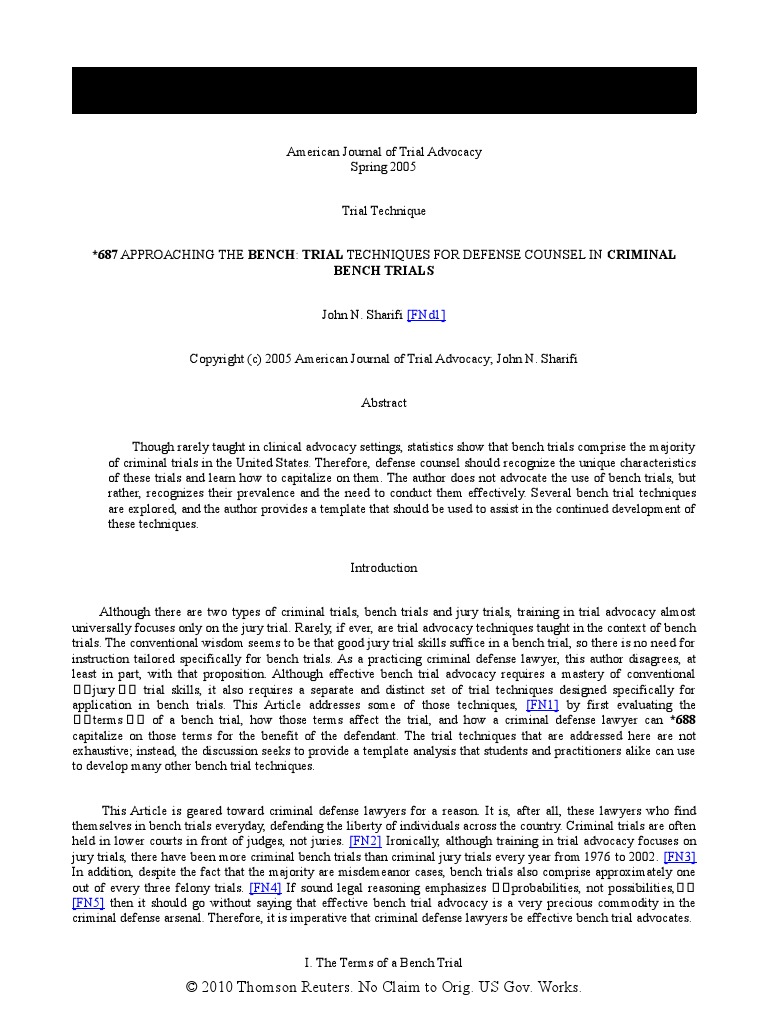 Bench Trial How To Jury Trial Judge