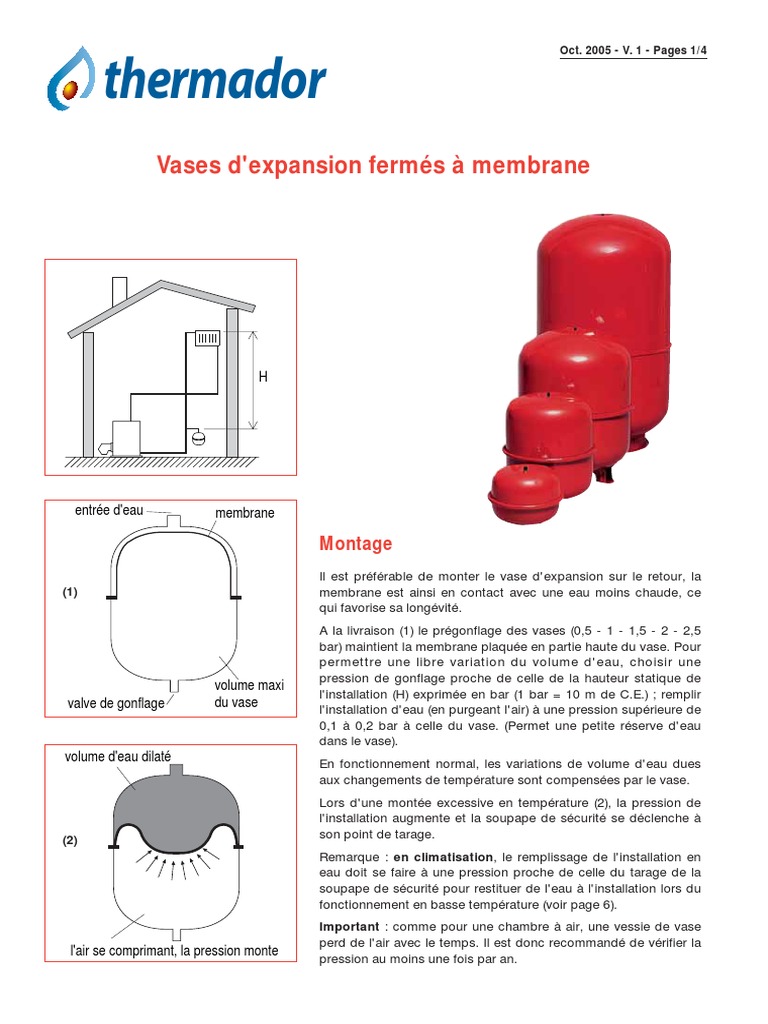 Montage et dimensionnement vase d'expansion PDF Pression — free download