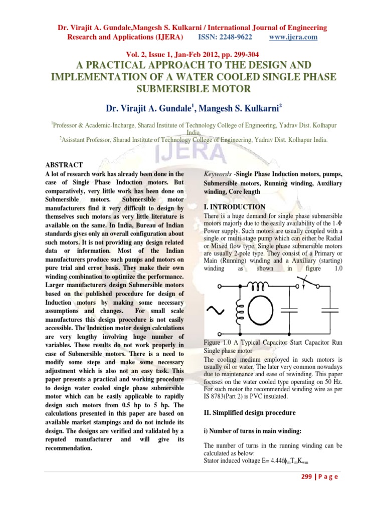Water-Cooled Submersible Motor Design | PDF | Electric Motor | Electricity
