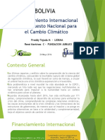 Presentación Financiamiento Cambio Climático Bolivia