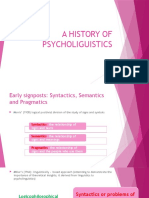 A History of Psycholiguistics