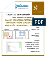 Análisis de Materiales Térmicos Según Su Conductividad Espesor Costo y Su Aplicación en Un Módulo de ViviendaCIVILGEEKS