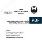 Cálculo de La Aceleración de La Gravedad Con Un Péndulo