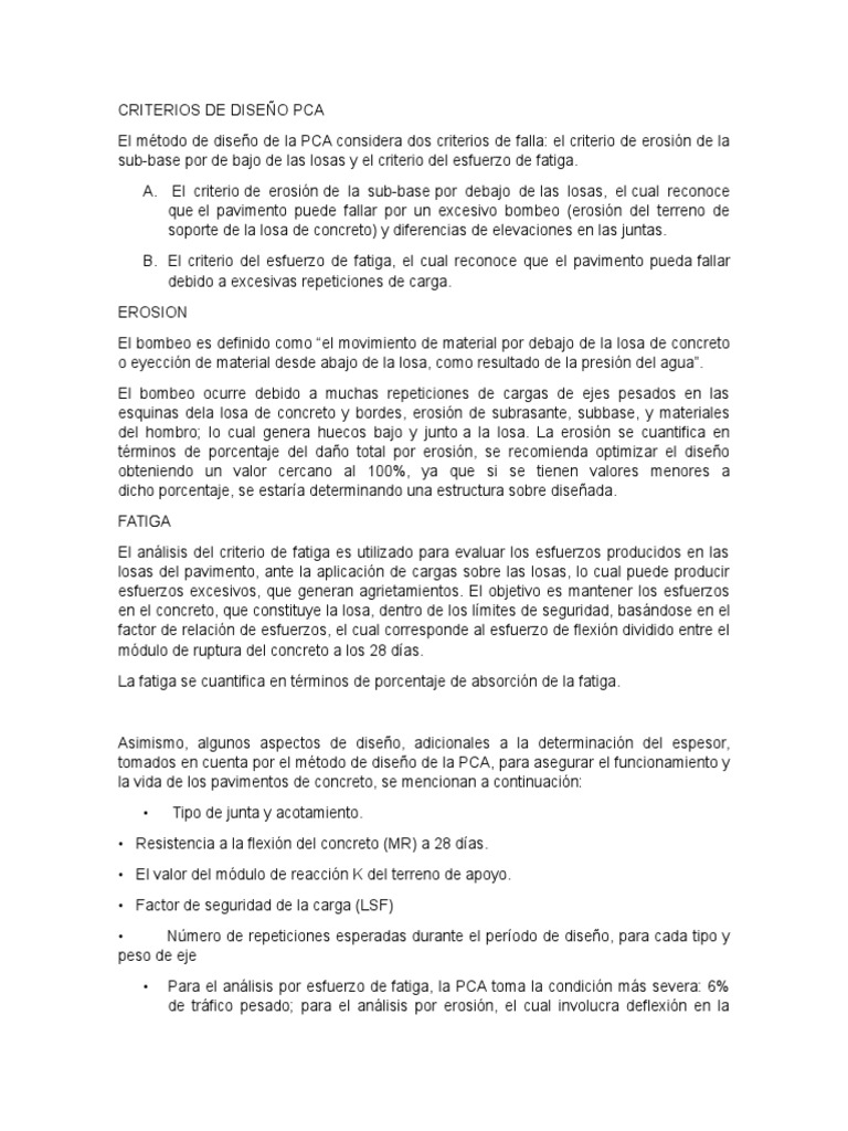 Criterios de Diseño PCA en Pavimentos | PDF | La carretera | Camión