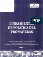 LINEAMIENTOS DE POLICICAS DEL PRONAHEBAS