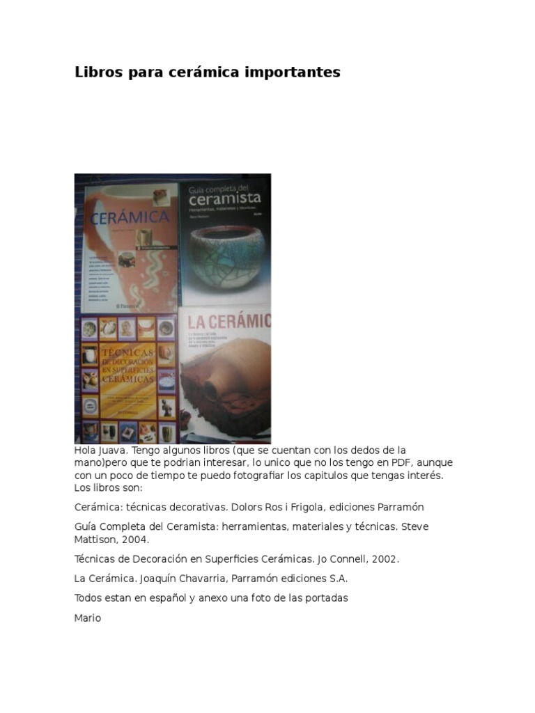 Libros Para Cerámica Importantes Pdf