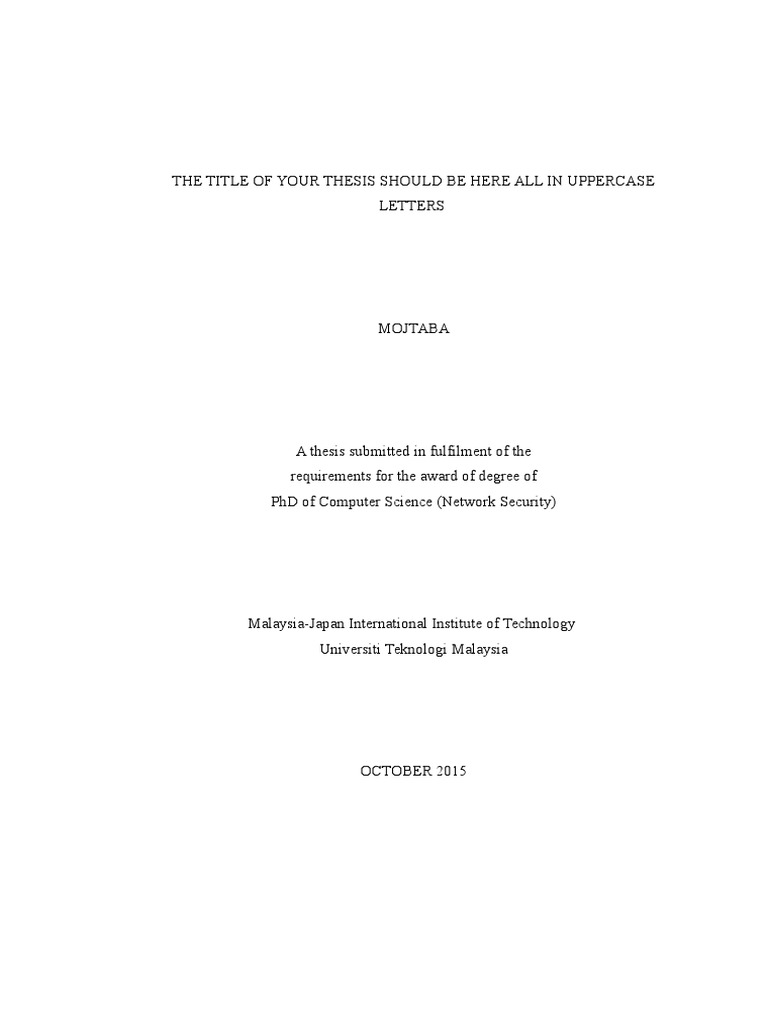 my first thesis utm