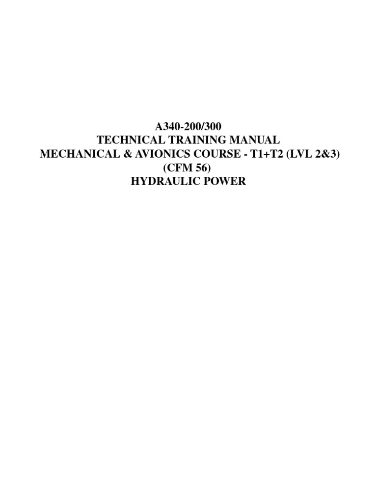 A340 Hydraulic System Training Manual | PDF | Valve | Relay
