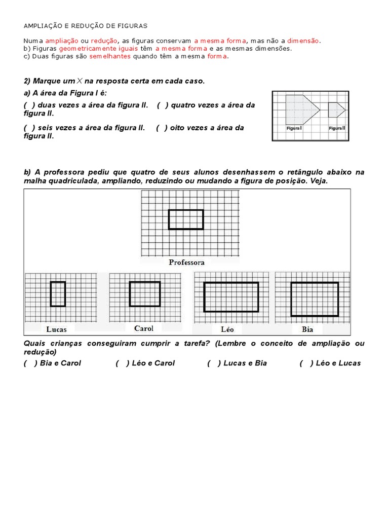 Plano De Aula Sobre Ampliação De Desenho