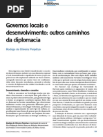 PERPETUO, Rodrigo. Governos Locais e o Desenvolvimento- Outros Amihos Da Diplomacia