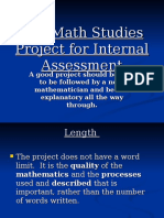 The Math Studies Project For Internal Assessment 1