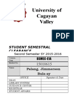 University of Cagayan Valley: Student Semestral Clearance