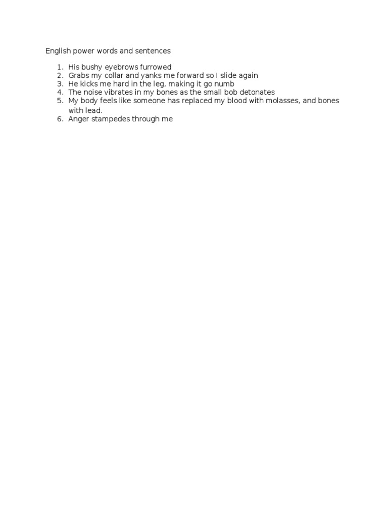 English Power Words and Sentences 2 | PDF | Sports & Recreation