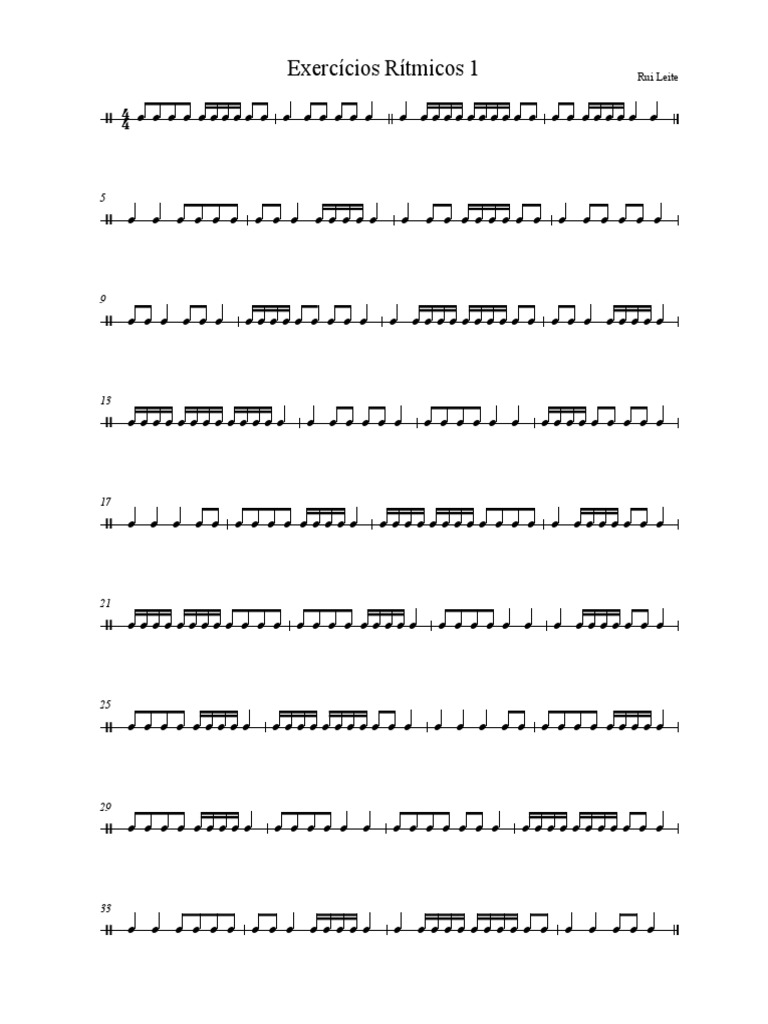 Exercícios de Ritmo Musical | PDF