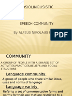 Sosiolingusistic: Speech Community by Alfeus Nikolaus Ibung