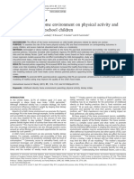 The Effect of The Home Environment On Physical Activity and Dietary Intake in Preschool Children