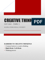 Creative Thinking (Ucf 1043) - Topic 2v1