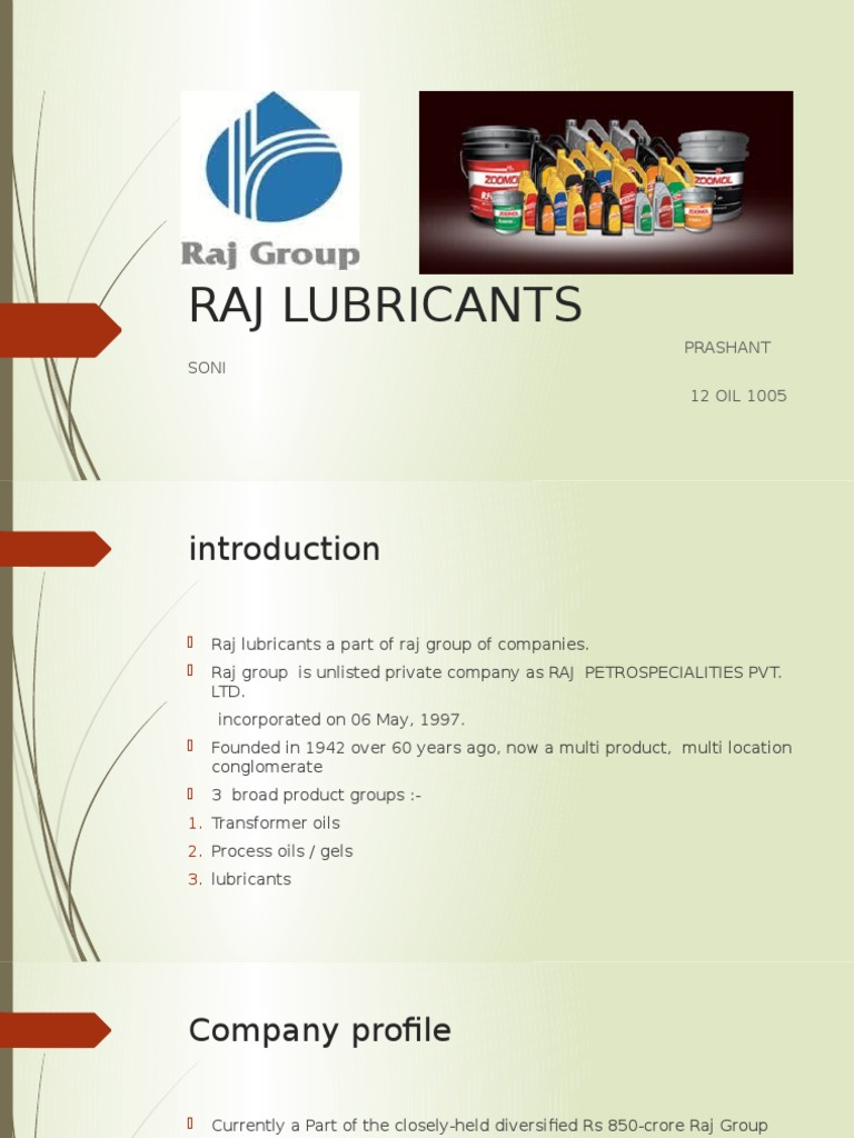 Raj Lubricants PDF Lubricant Revenue