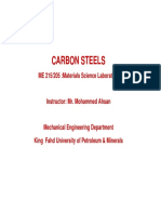 Carbon Steels: ME 215/205:materials Science Laboratory