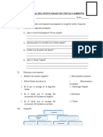 I Examen Bimestral Del Quinto Grado de Ciencia y Ambiente