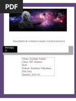 Download Physics Investigatory Project Common Base Transistor by Joydeep Naskar SN314485938 doc pdf