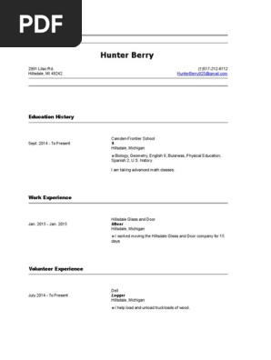 work resume