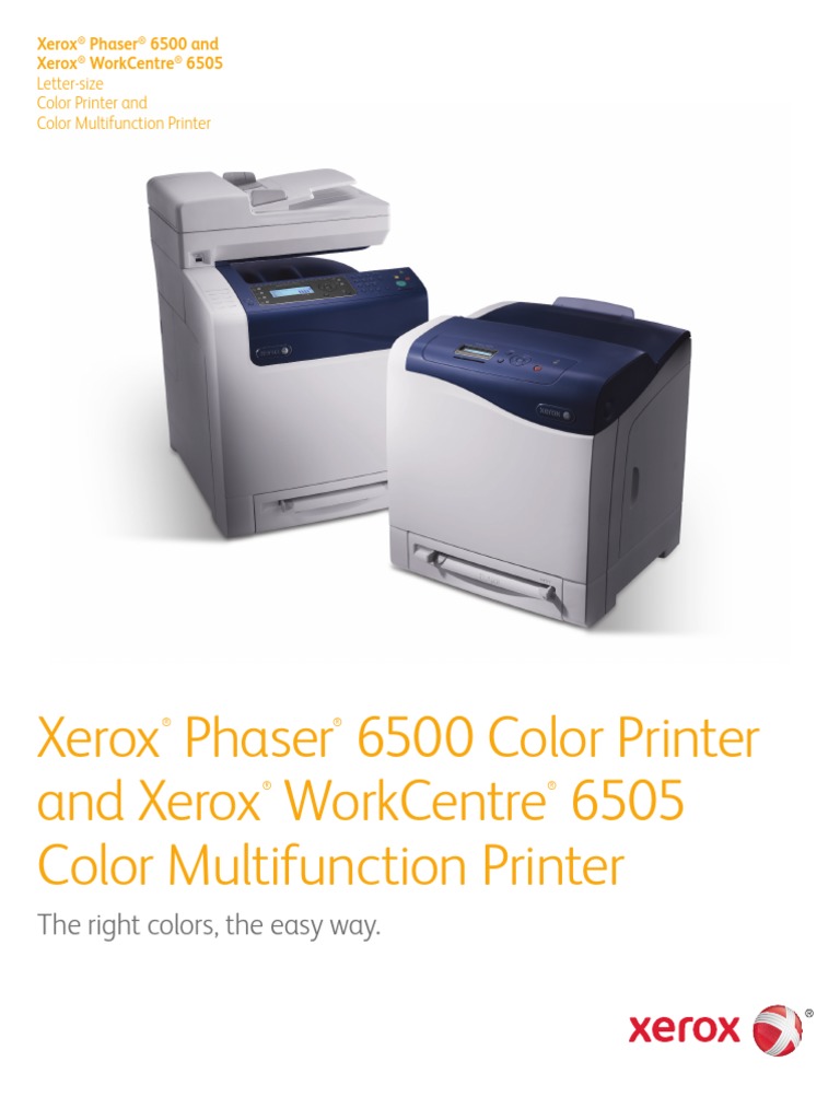 Xerox® Phaser® 6500 and Xerox® WorkCentre® 6505 | Printer (Computing) | Fax