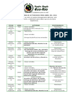 Cronograma ABRIL Del 2016