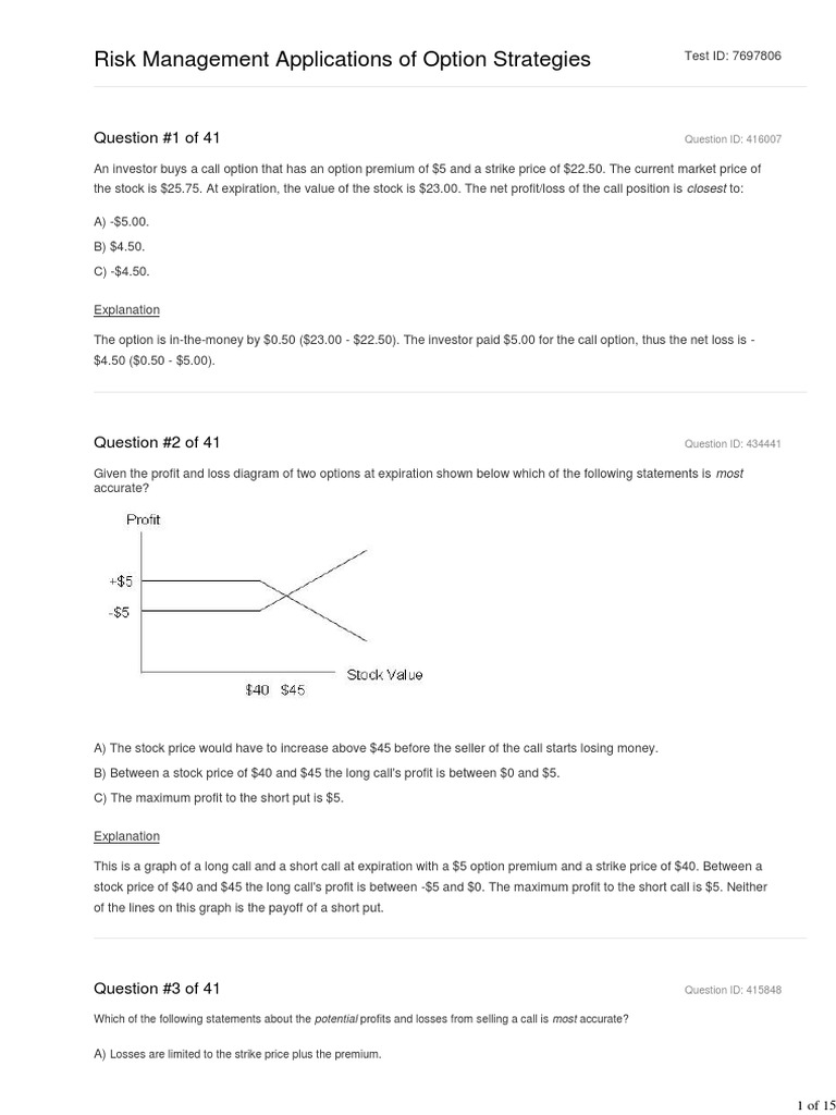 03 Risk Management Applications of Option Strategies1 | PDF | Put ...
