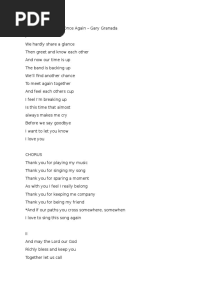 Lyrics of Thank You Once Again