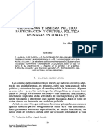 Ciudadanos y Sistema Político. Participación y Cultura Política de Masas en Italia (Giacomo Sani)