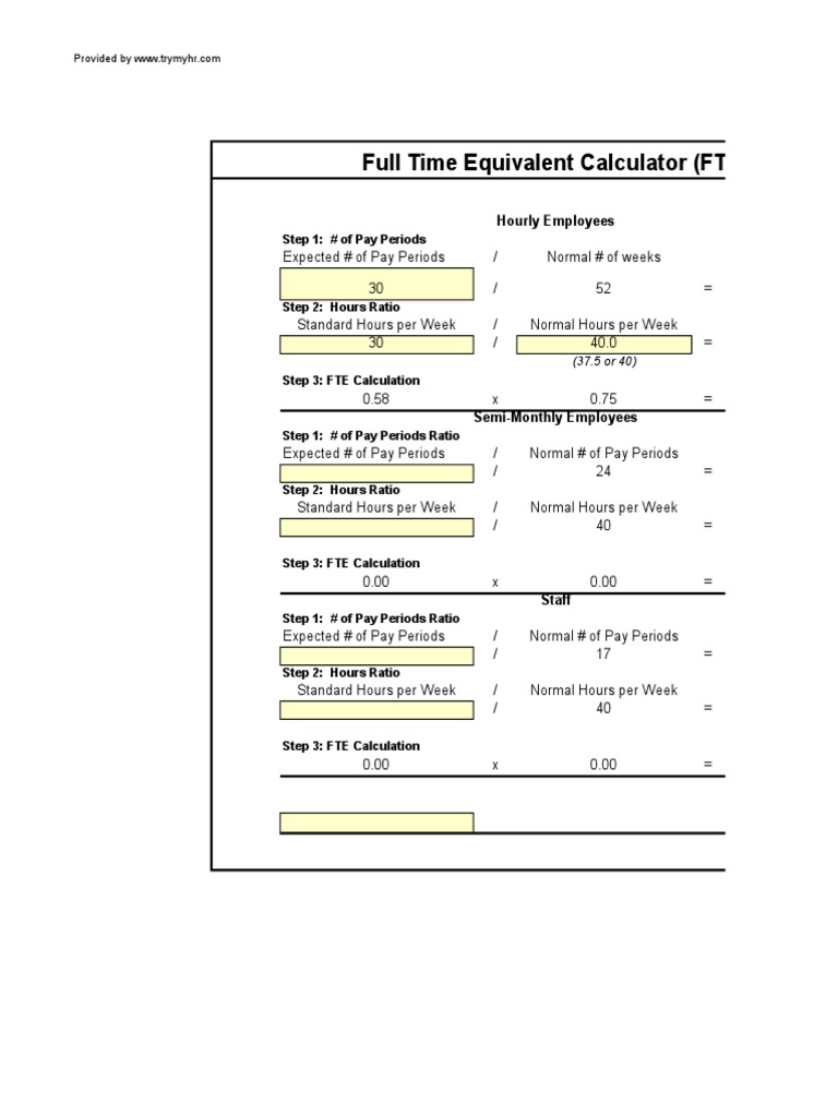 FTE Calculation Guide and Calculator | PDF | Career & Growth