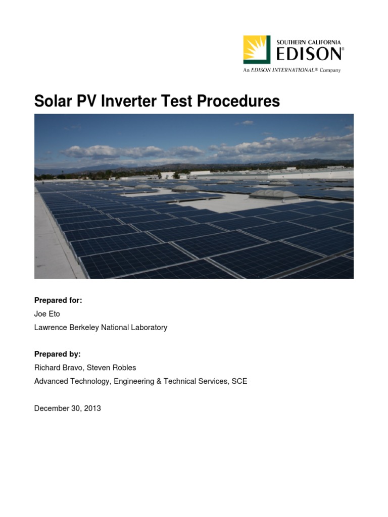 Solar PV Inverter Test Procedures | PDF | Power Inverter | Photovoltaic ...