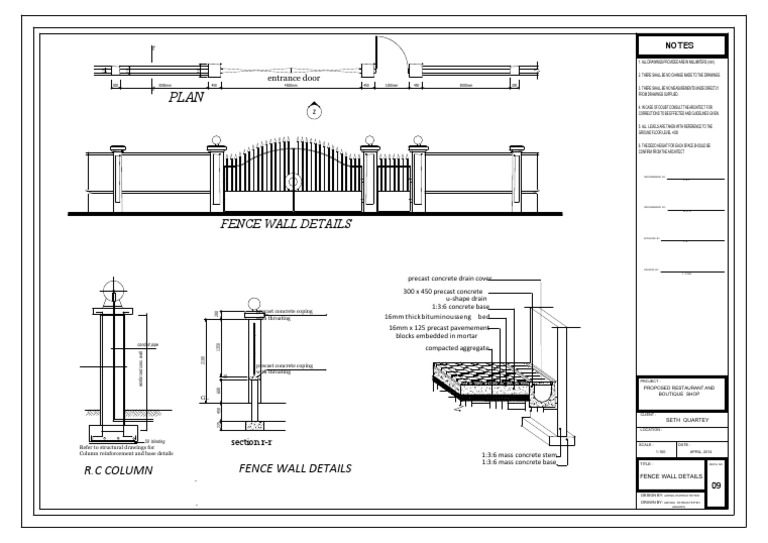Fence Wall Construction Details | PDF | Technology & Engineering