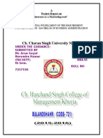 Ch. Charan Singh University Meerut: A Project Report On Internet As A Marketing Tool'