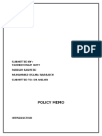 Policy Memo: Submitted by