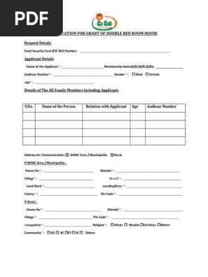 Microsoft Word - Application For Grant of Double Bed Room House 