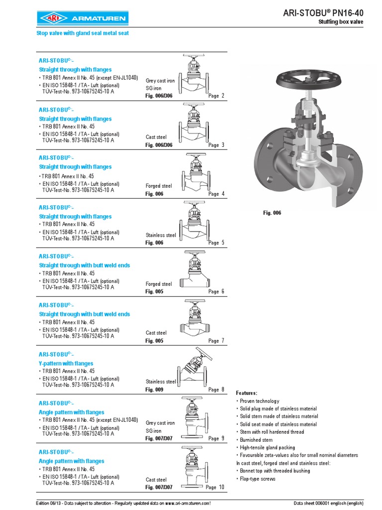 Valve Ari Armaturen | PDF | Valve | Pipe (Fluid Conveyance)