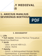 Iii. Early Medieval Thinkers: 1. Anicius Manlius Severinus Boethius
