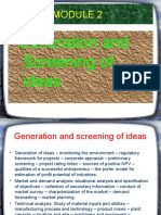 Generation and Screening of Ideas