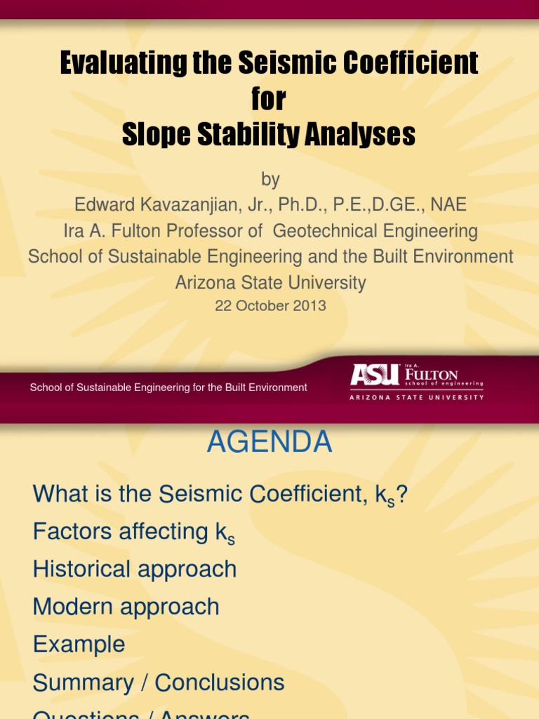 Evaluating The Seismic Coefficient For Slope Stability Analyses | PDF ...