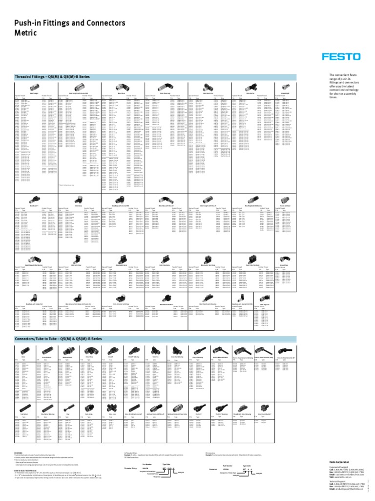 Festo Push-in Fittings Guide | PDF | Pipe (Fluid Conveyance) | Equipment