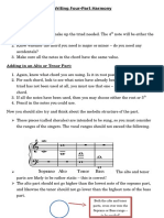 Writing 4-Part Harmony Help Sheet