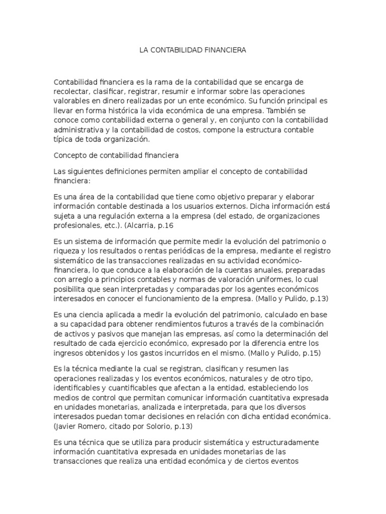 Elementos de la Contabilidad Financiera | PDF | Contabilidad | Economias